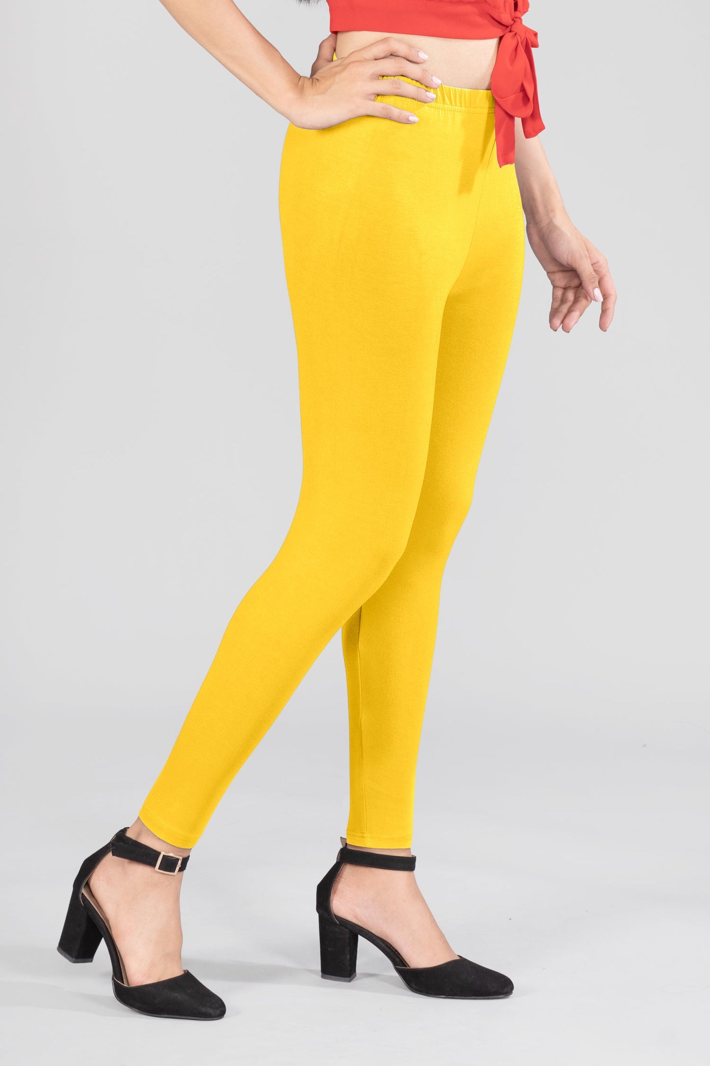 Golden Delight Viscose Ankle Leggings