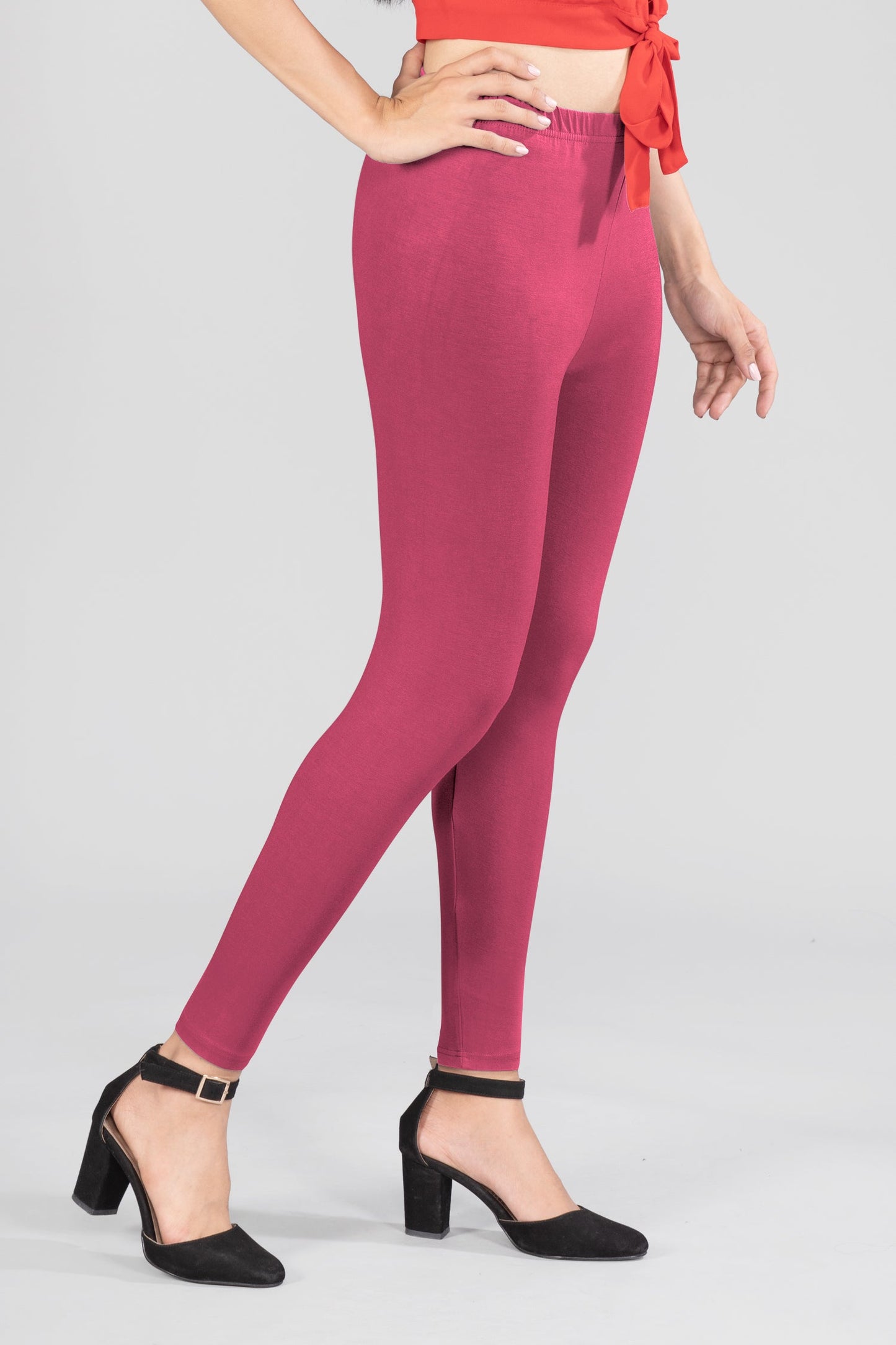 Purple Heart Viscose Ankle Leggings