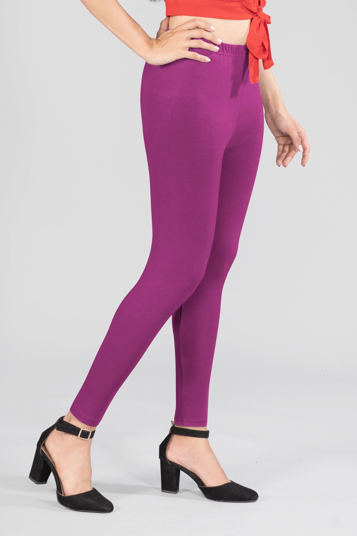 Purple Buzz Viscose Ankle Leggings