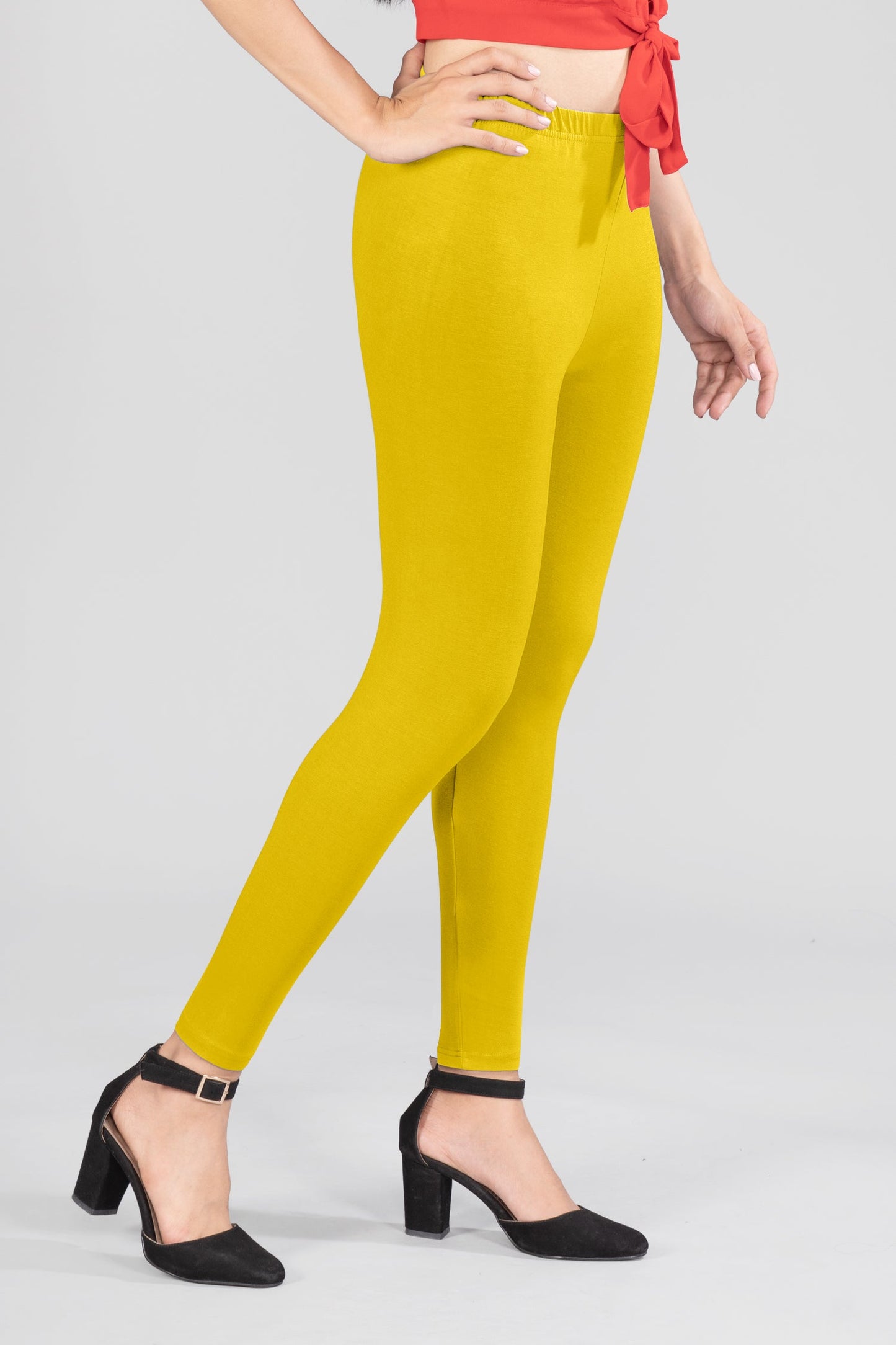 Goldenrod Glitz Viscose Ankle Leggings