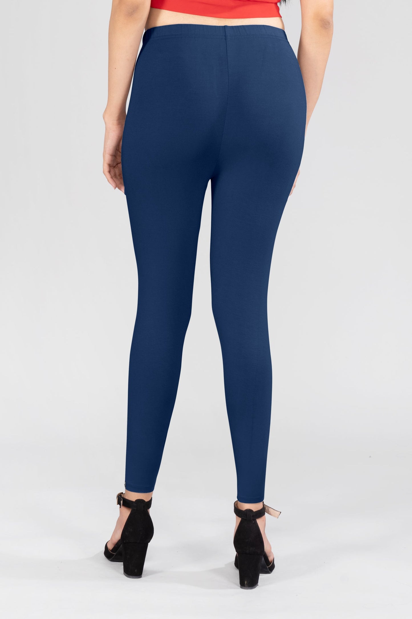 Vintage Blue Viscose Ankle Leggings