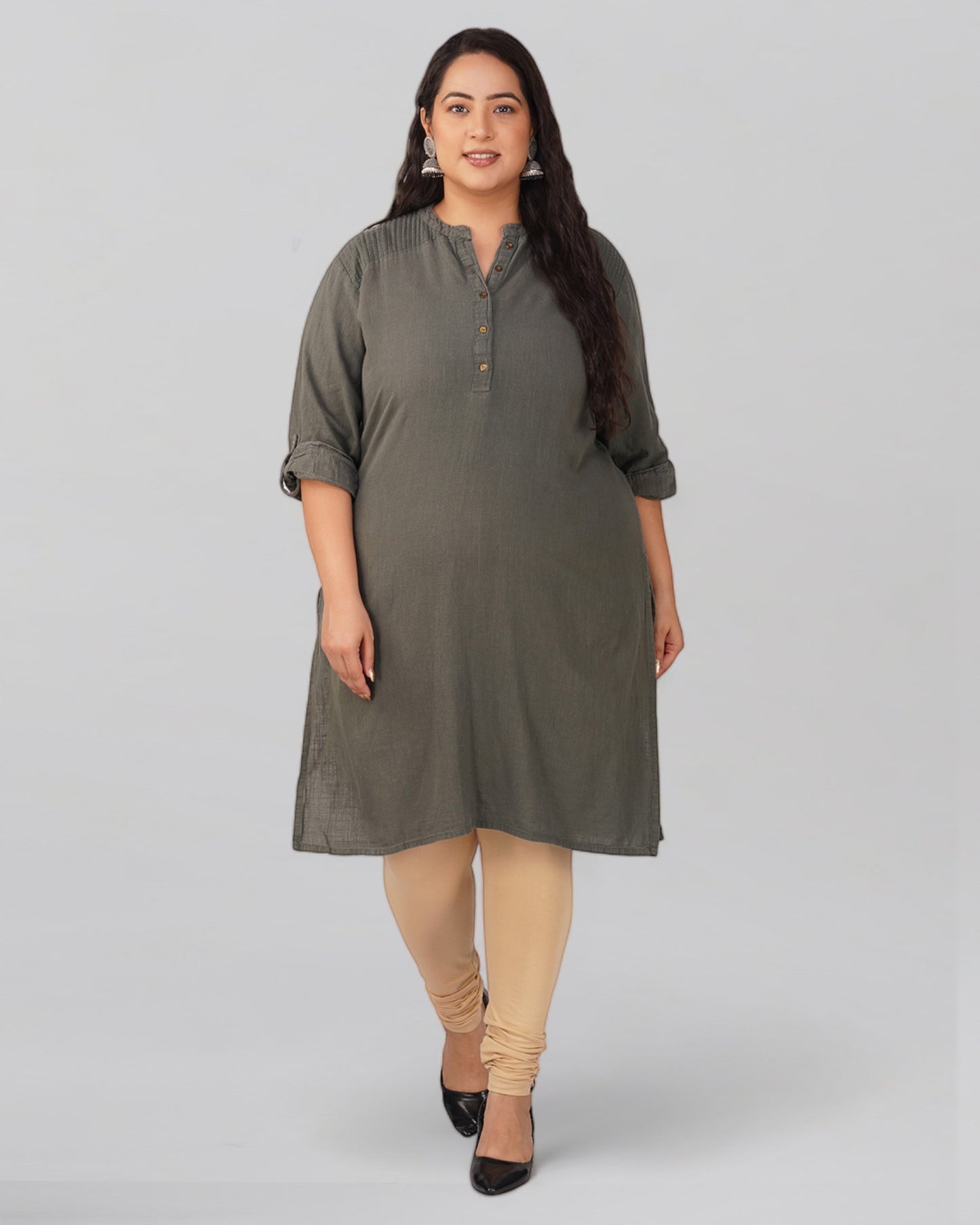 Skin Tone Plus Size Cotton Churidar Leggings