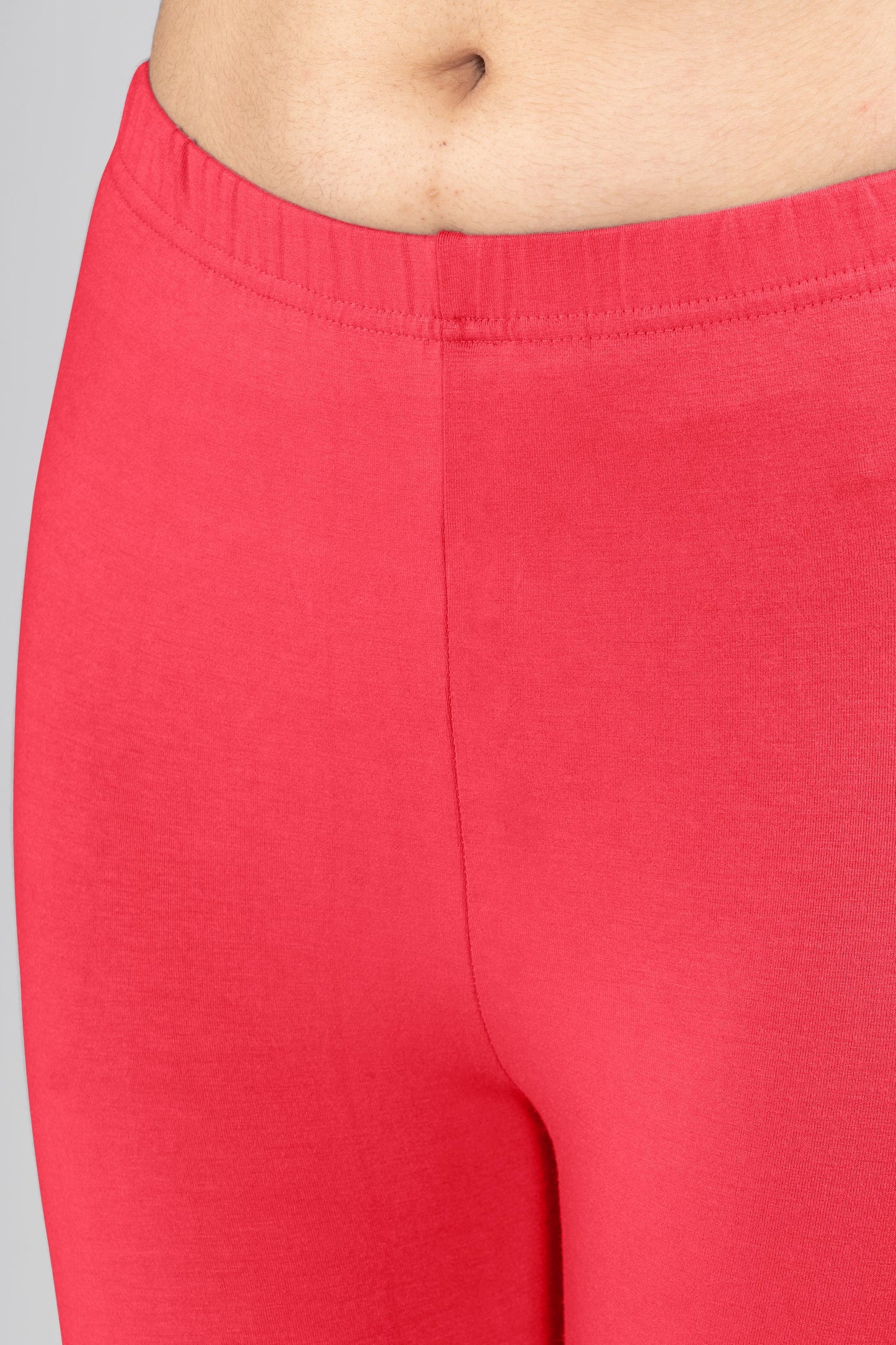 Platonic Red Viscose Ankle Leggings