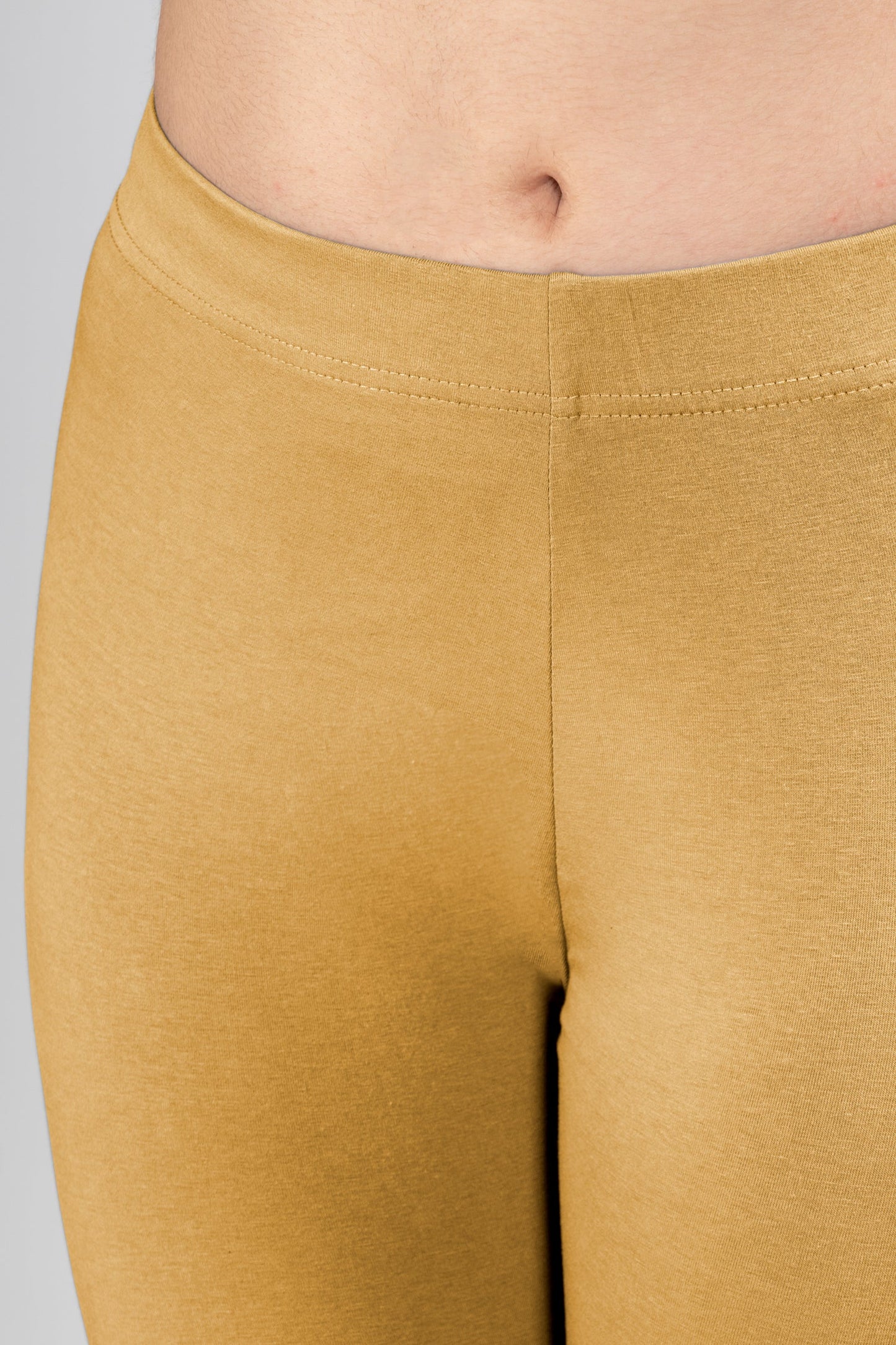 Mustard Cotton Ankle Leggings