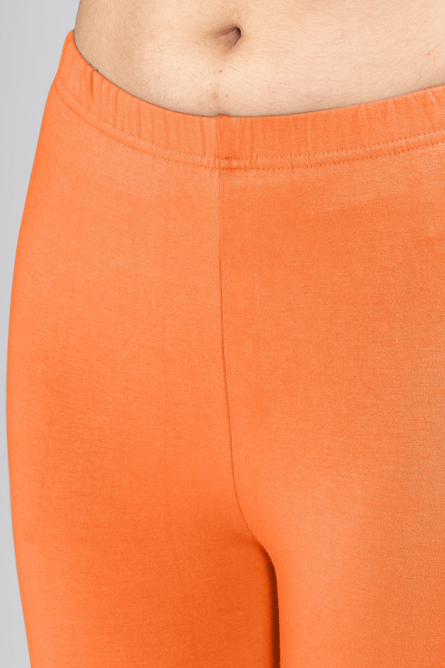Zippy Orange Viscose Ankle Leggings