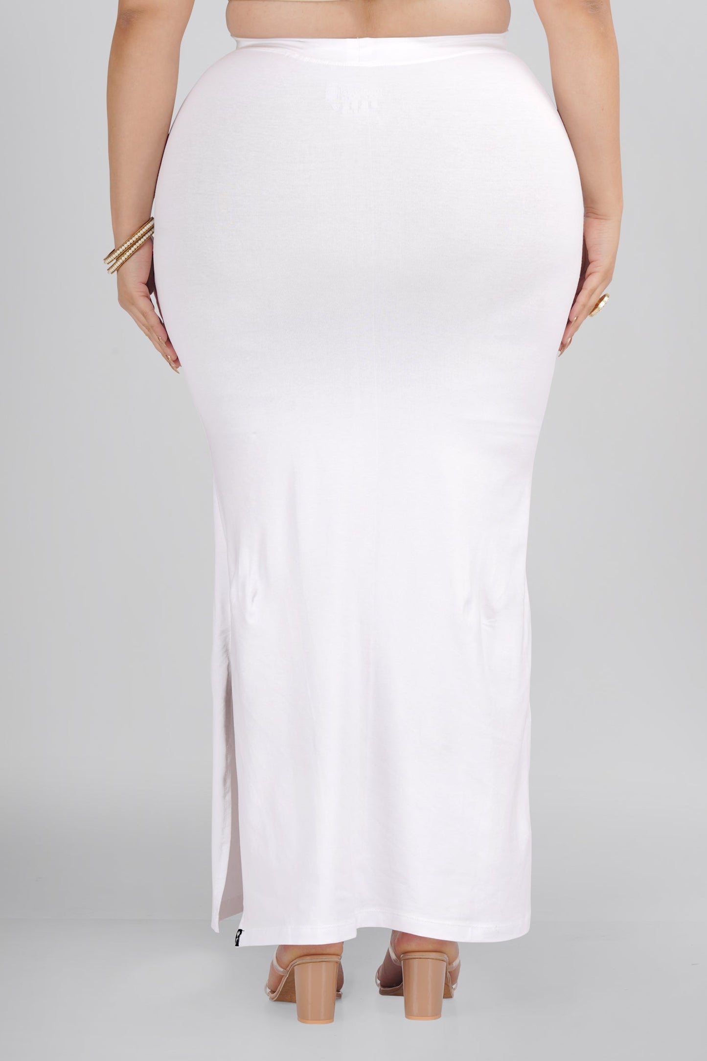 White Plus Size Saree Shapewear