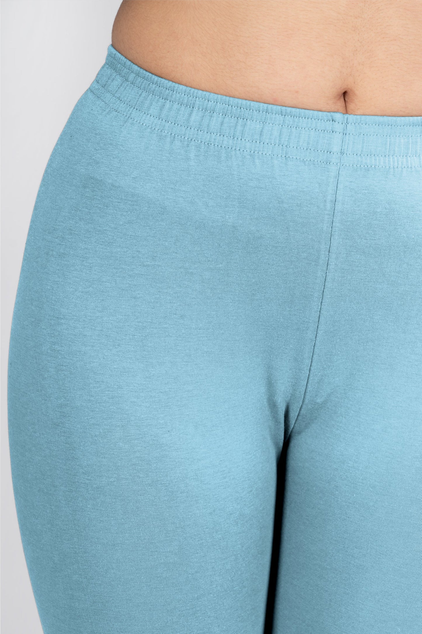 Pastel Blue Cotton Churidar Leggings