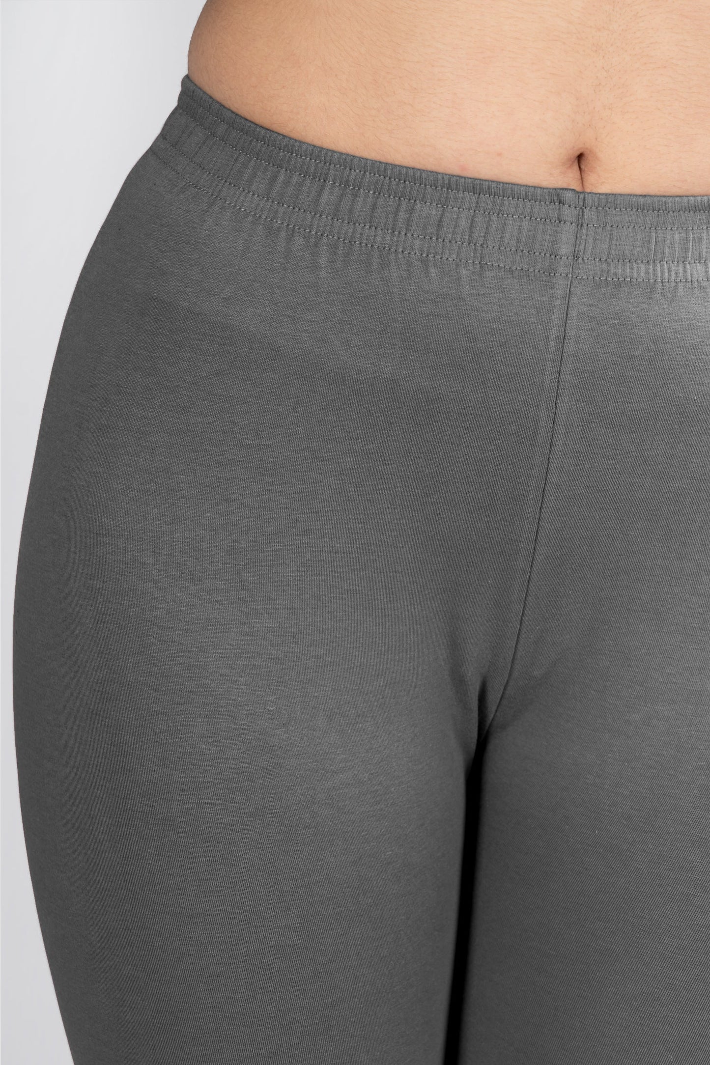 Steel Grey Cotton Churidar Leggings