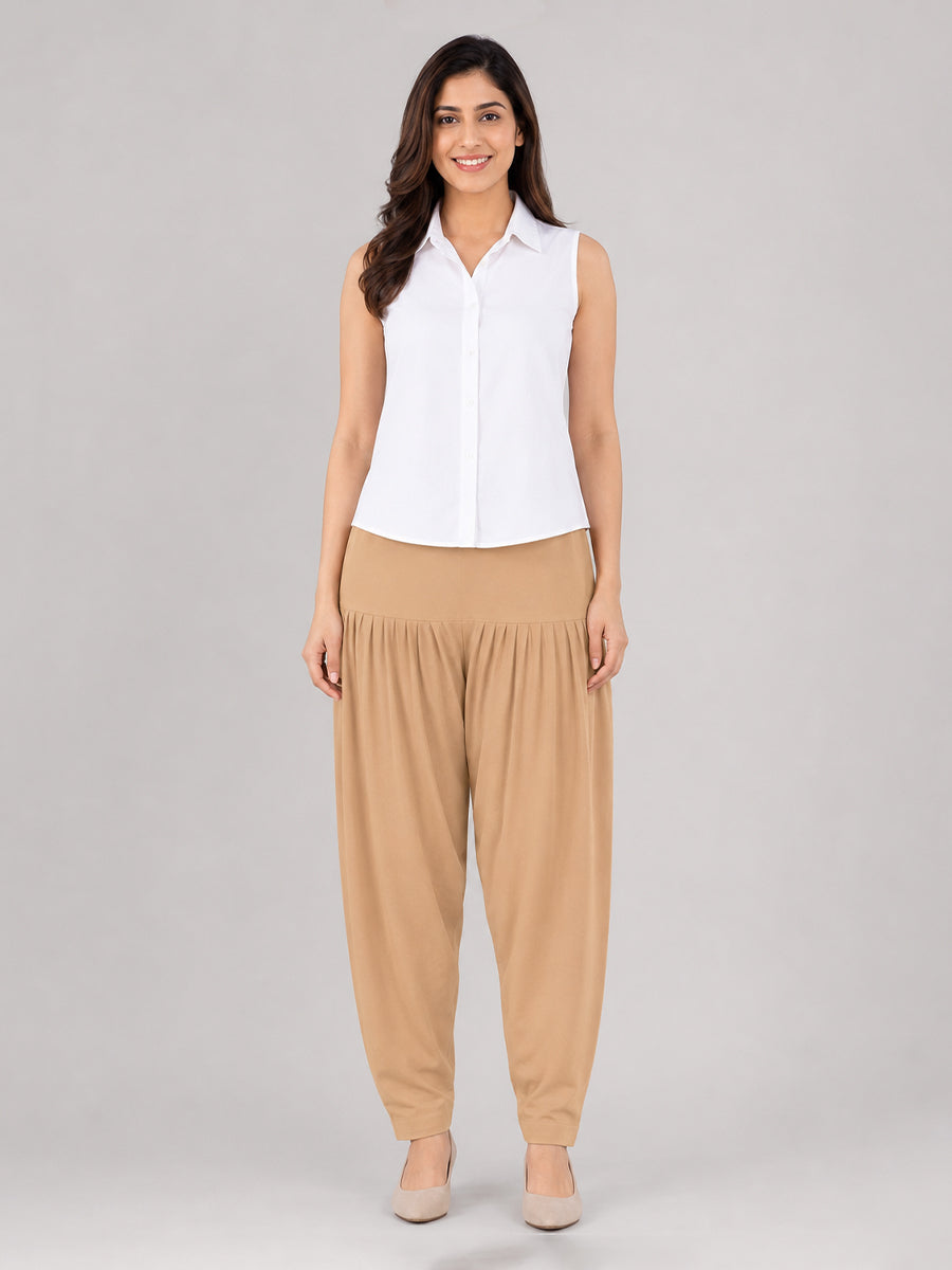 Skin Tone Cotton Patiala Pants