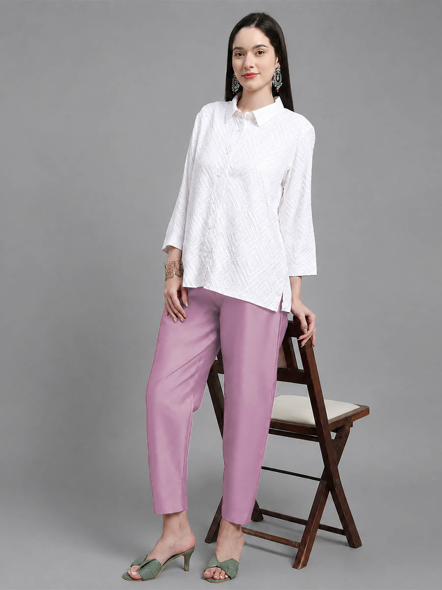 Silky Kurti Pant Light Purple