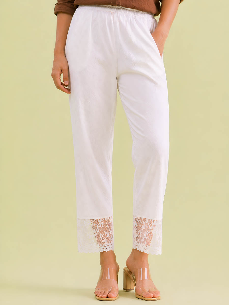 White Lace kurti Pant