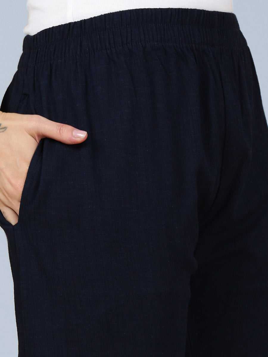 Black Woven Kurti Pant