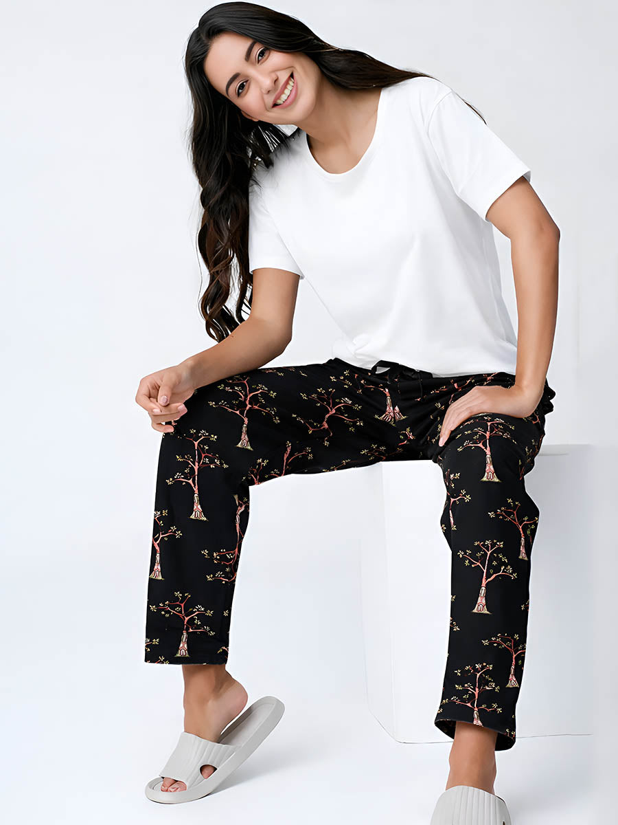 Black AOP Night Pant