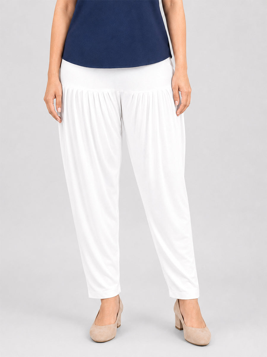 White Cotton Patiala Pants