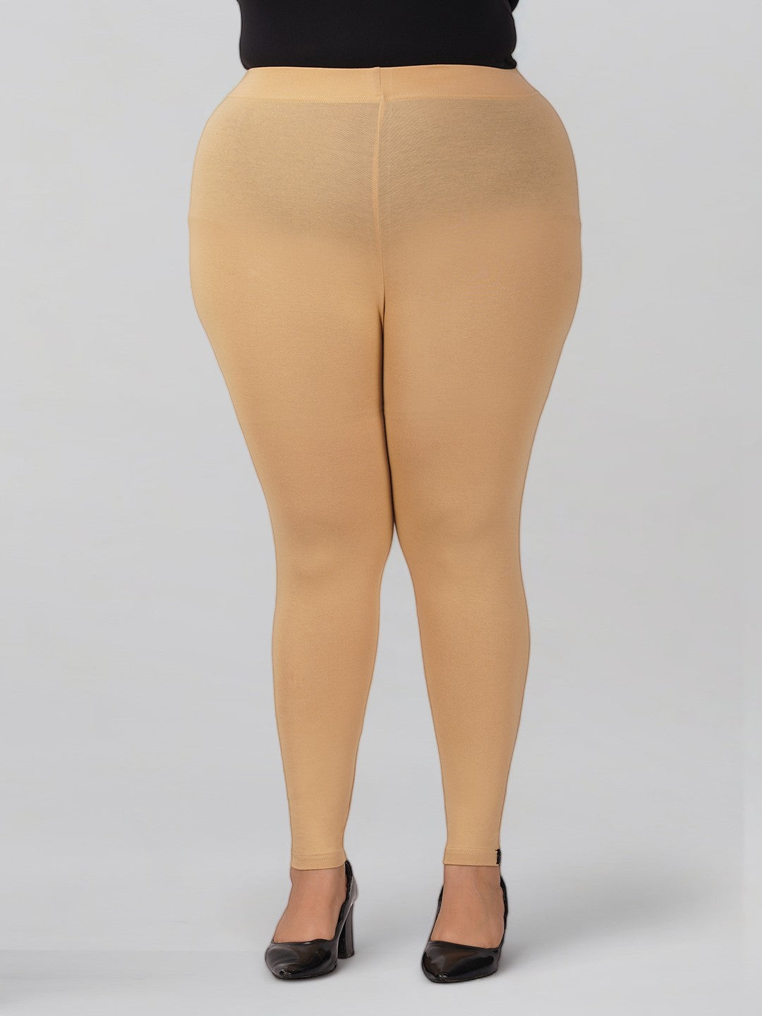 Skin Tone Plus Size Cotton Ankle Leggings