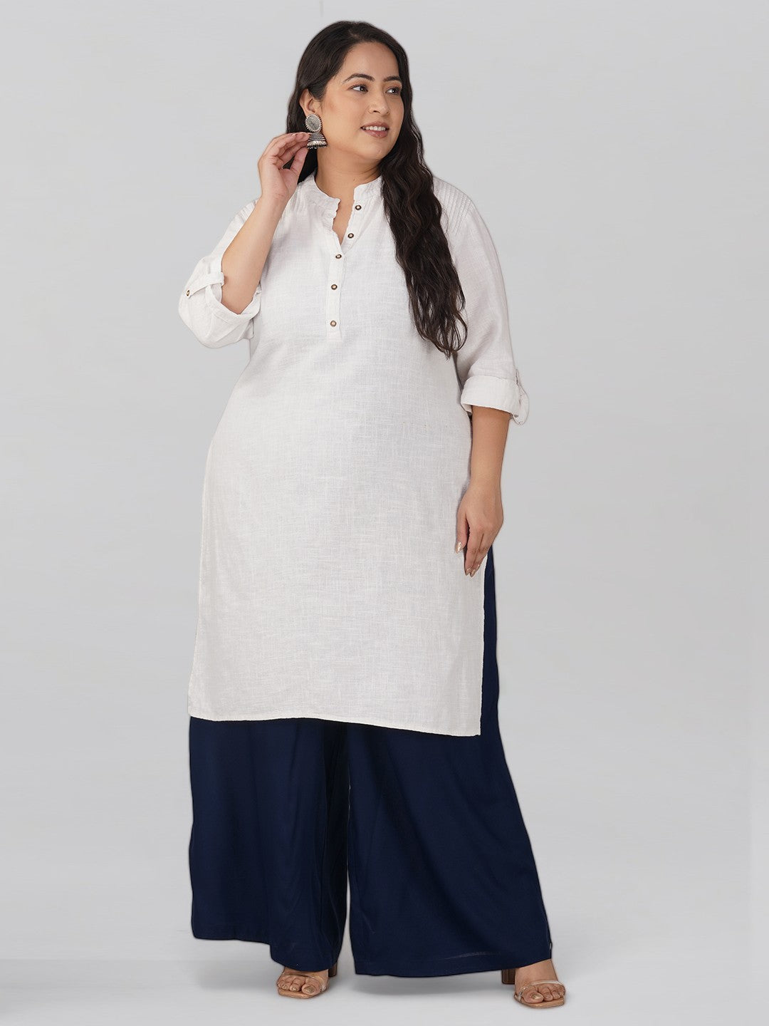 Vintage Blue Plus Size Rayon Palazzo