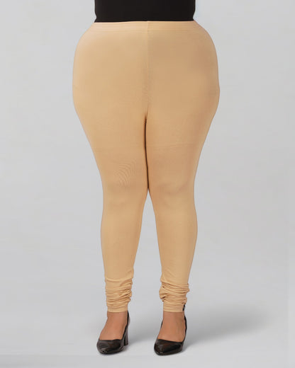 Skin Tone Plus Size Cotton Churidar Leggings