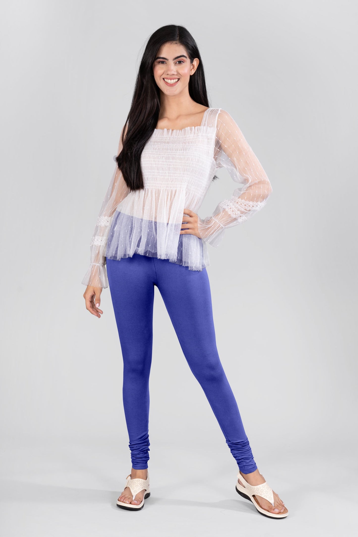 Royal Blue Cotton Churidar Leggings