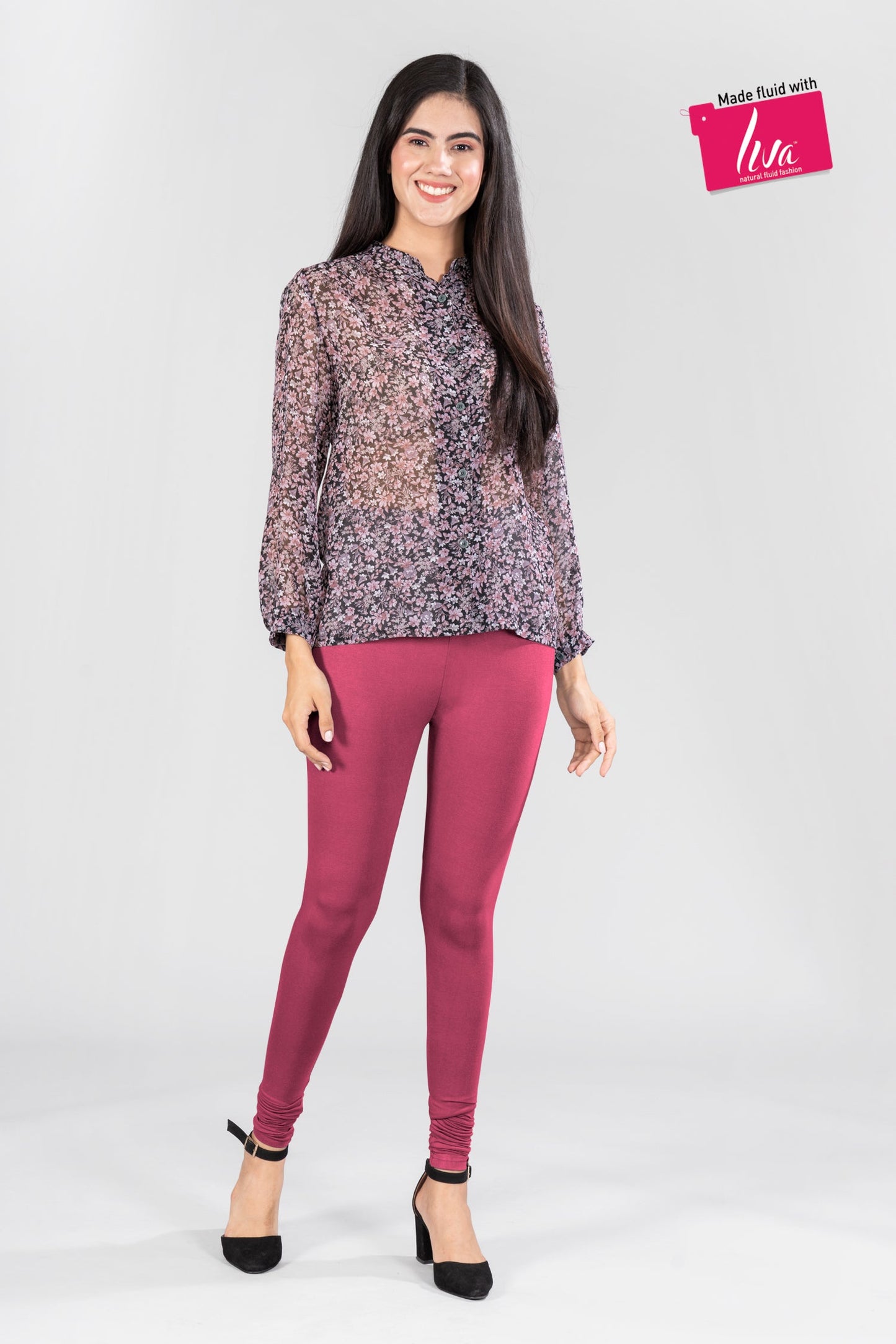 Purple Heart Viscose Churidar Leggings