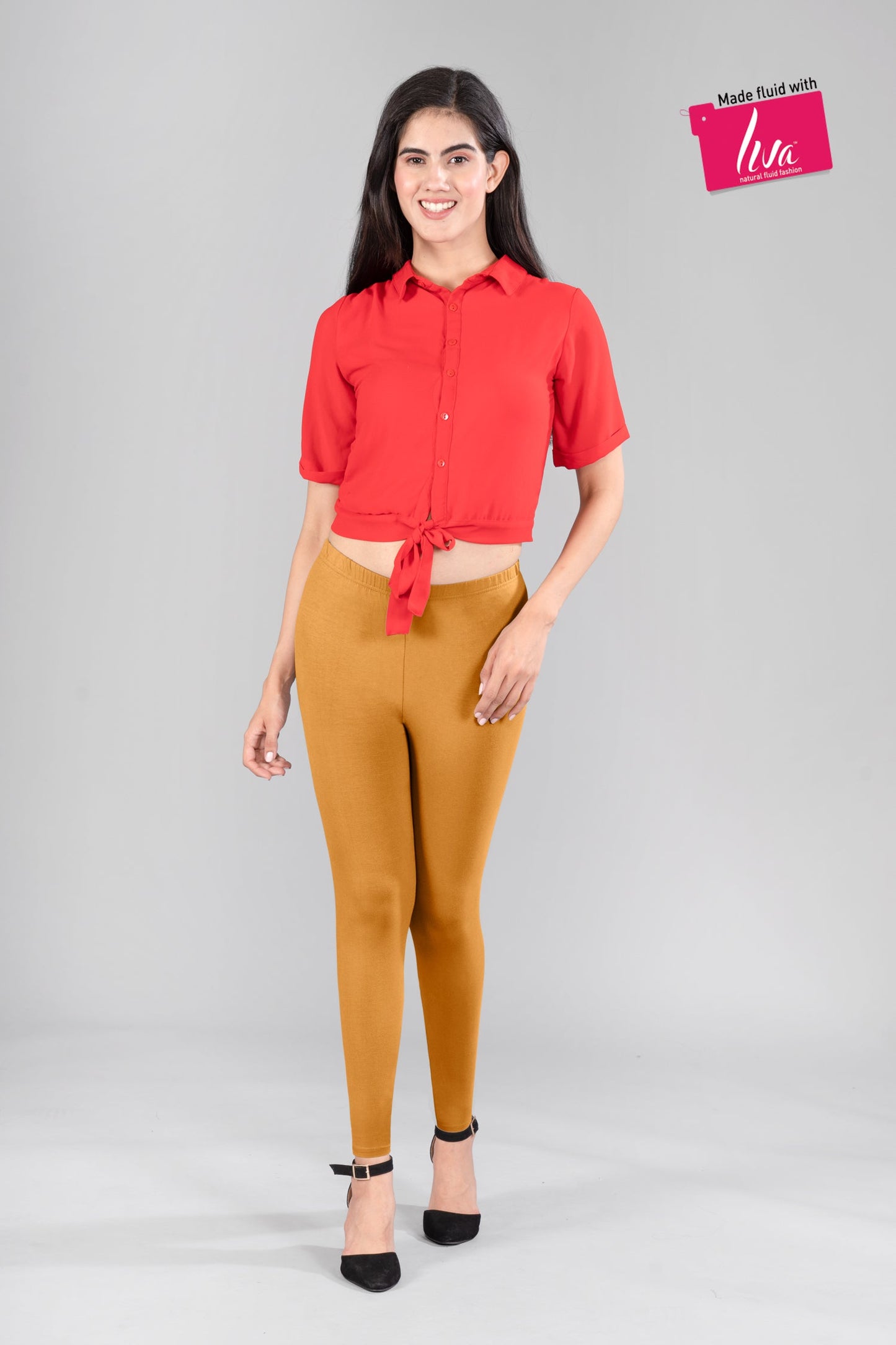 Caramel Lust Viscose Ankle Leggings