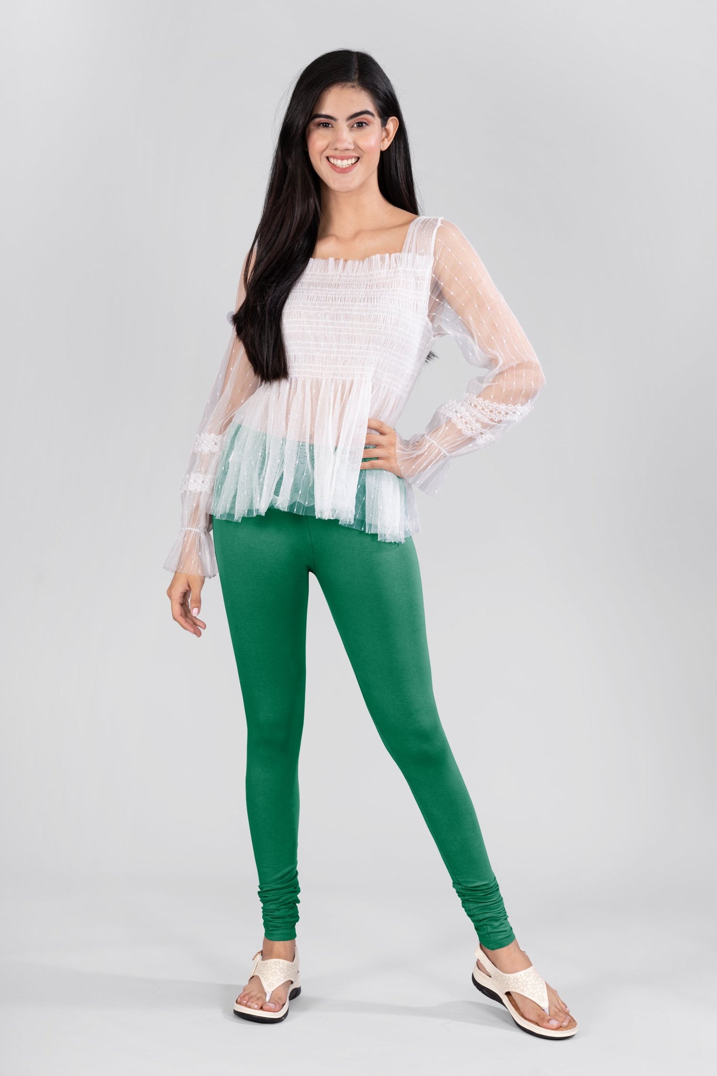 Rama Blue Cotton Churidar Leggings