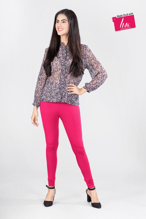 Wild Strawberry Viscose Churidar Leggings