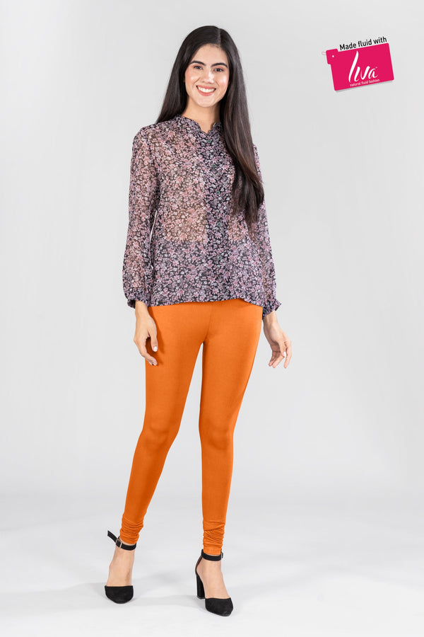 Cozy Brown Viscose Churidar Leggings