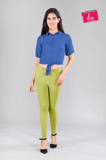 Comfort Green Viscose Ankle Leggings