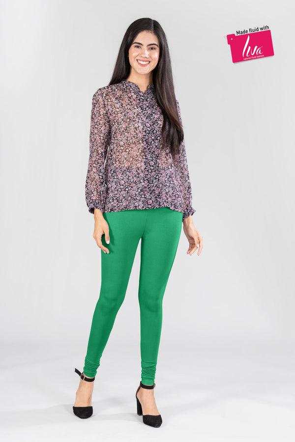 Elite Green Viscose Churidar Leggings