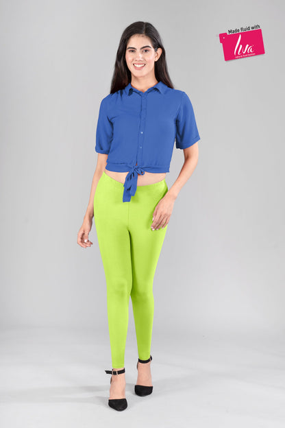 Mercy Green Viscose Ankle Leggings