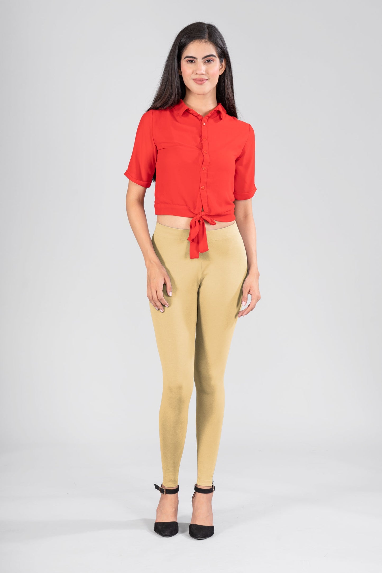 Skin Tone Cotton Ankle Leggings