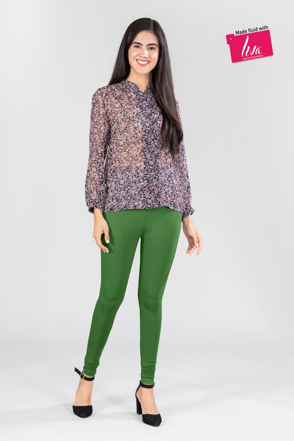 Virgin Green Viscose Churidar Leggings
