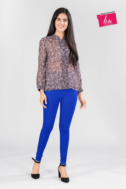 Paradise Blue Viscose Churidar Leggings
