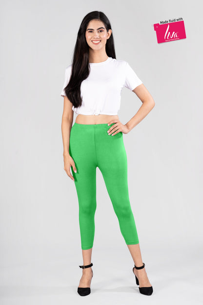 Comfort Green Viscose Capri Leggings
