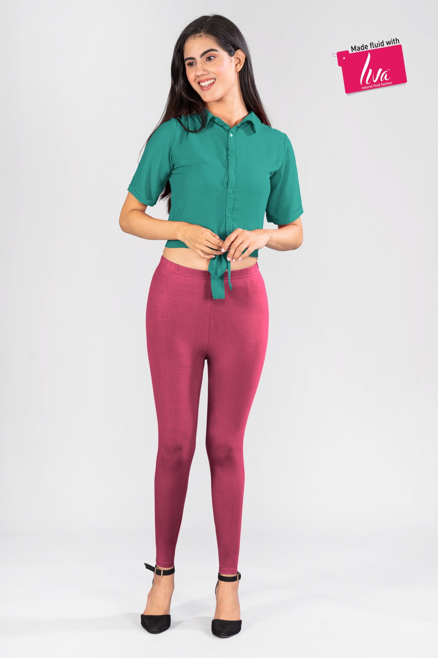 Purple Heart Viscose Ankle Leggings
