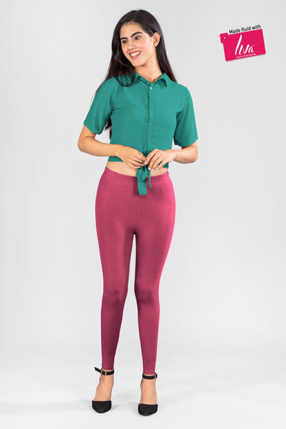 Purple Heart Viscose Ankle Leggings