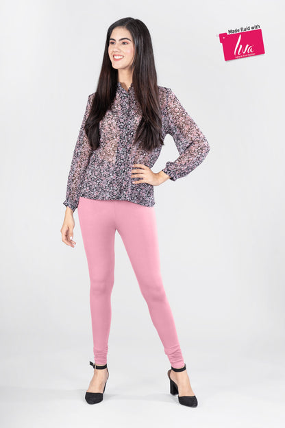 Pink Cherish Viscose Churidar Leggings