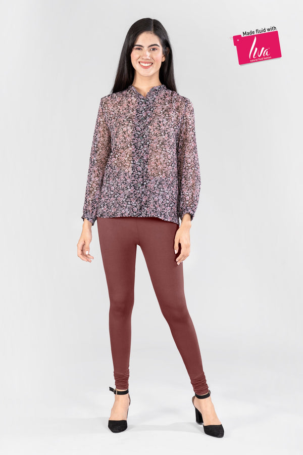 Brown Trooper Viscose Churidar Leggings