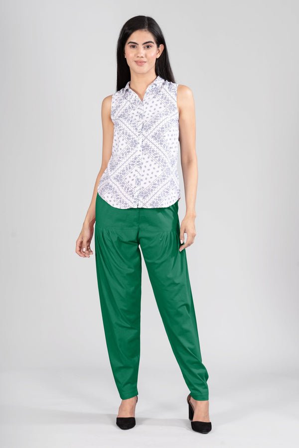 Rama Blue Cotton Patiala Pants