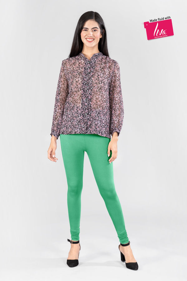 Aroma Green Viscose Churidar Leggings