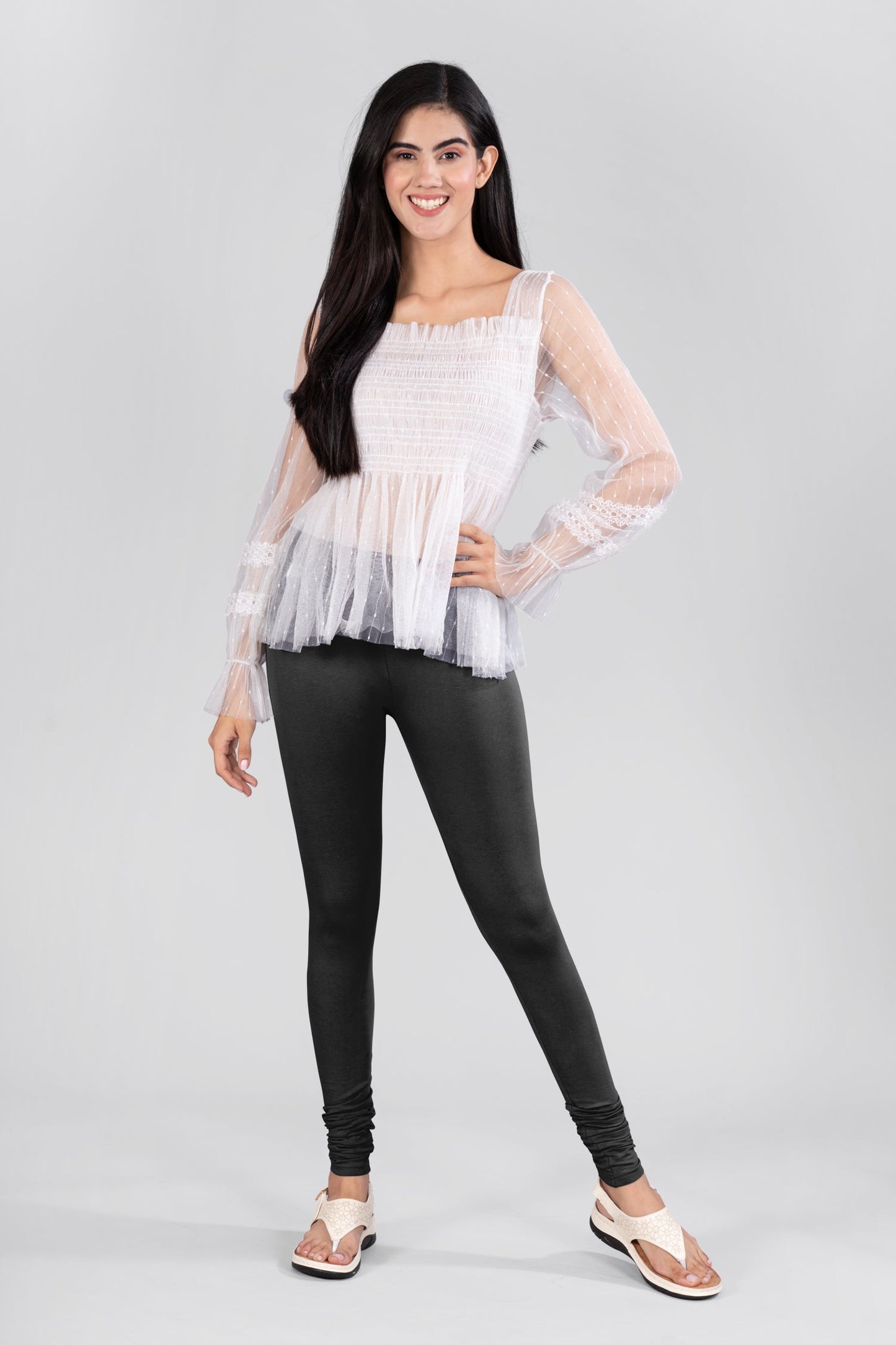 Black Cotton Churidar Leggings