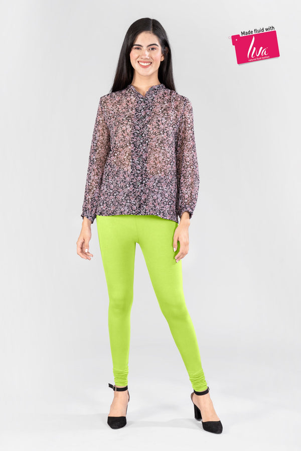 Mercy Green Viscose Churidar Leggings