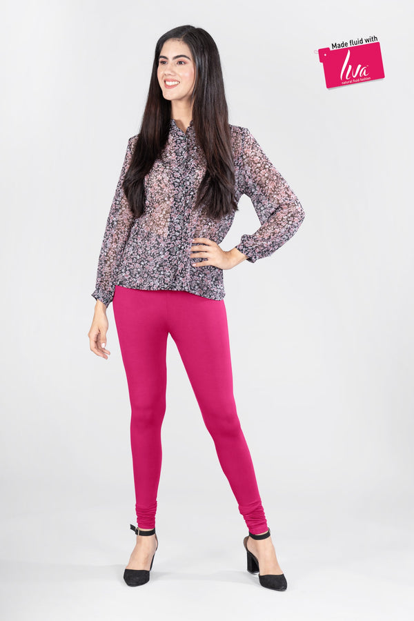 Magenta Blonde Viscose Churidar Leggings