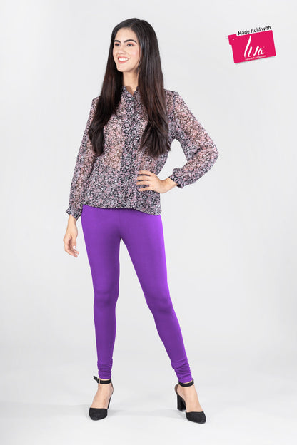 Purple Enchant Viscose Churidar Leggings