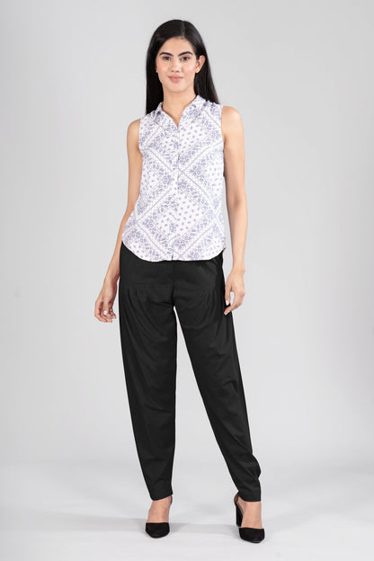 Black Cotton Patiala Pants