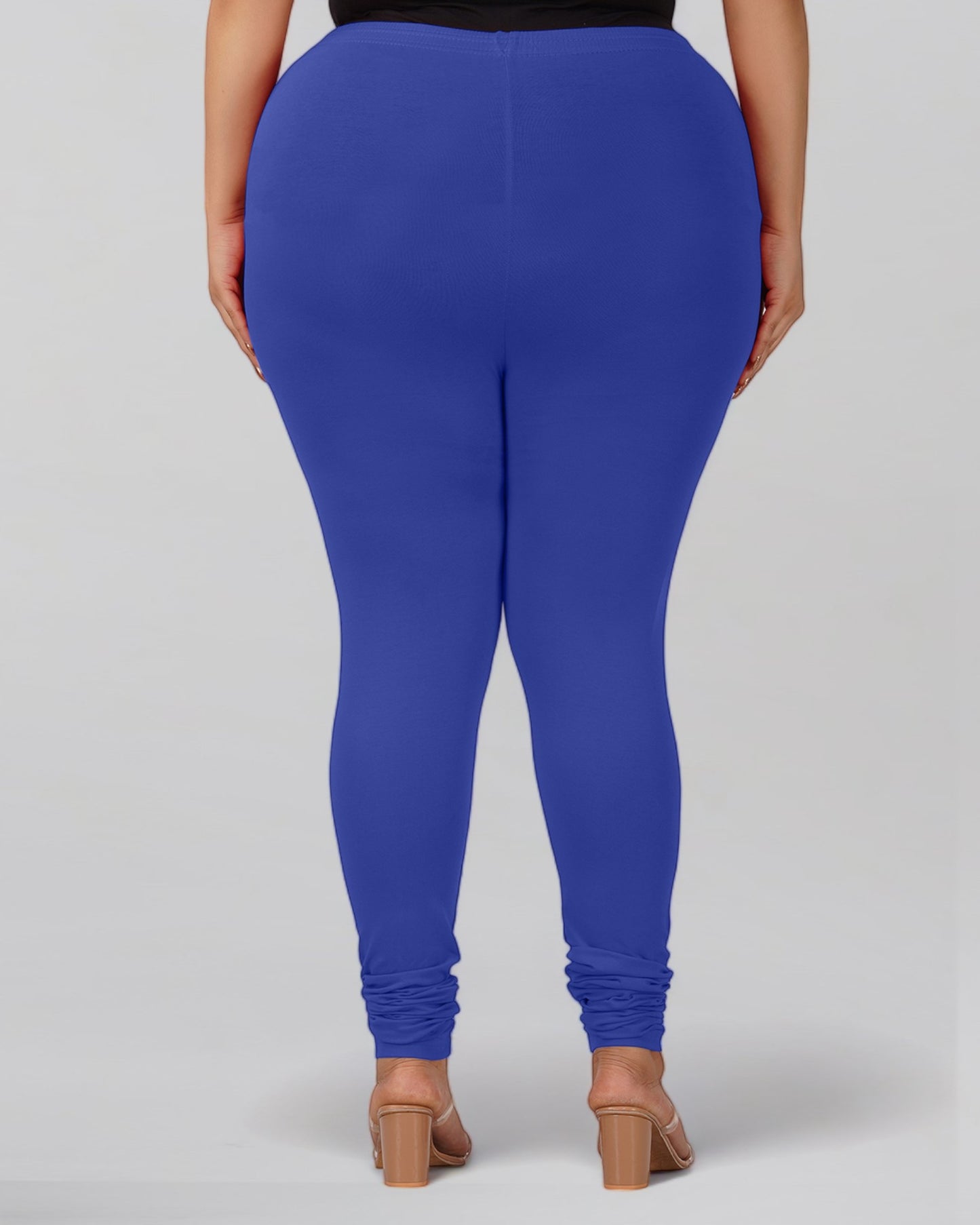 Royal Blue Plus Size Cotton Churidar Leggings