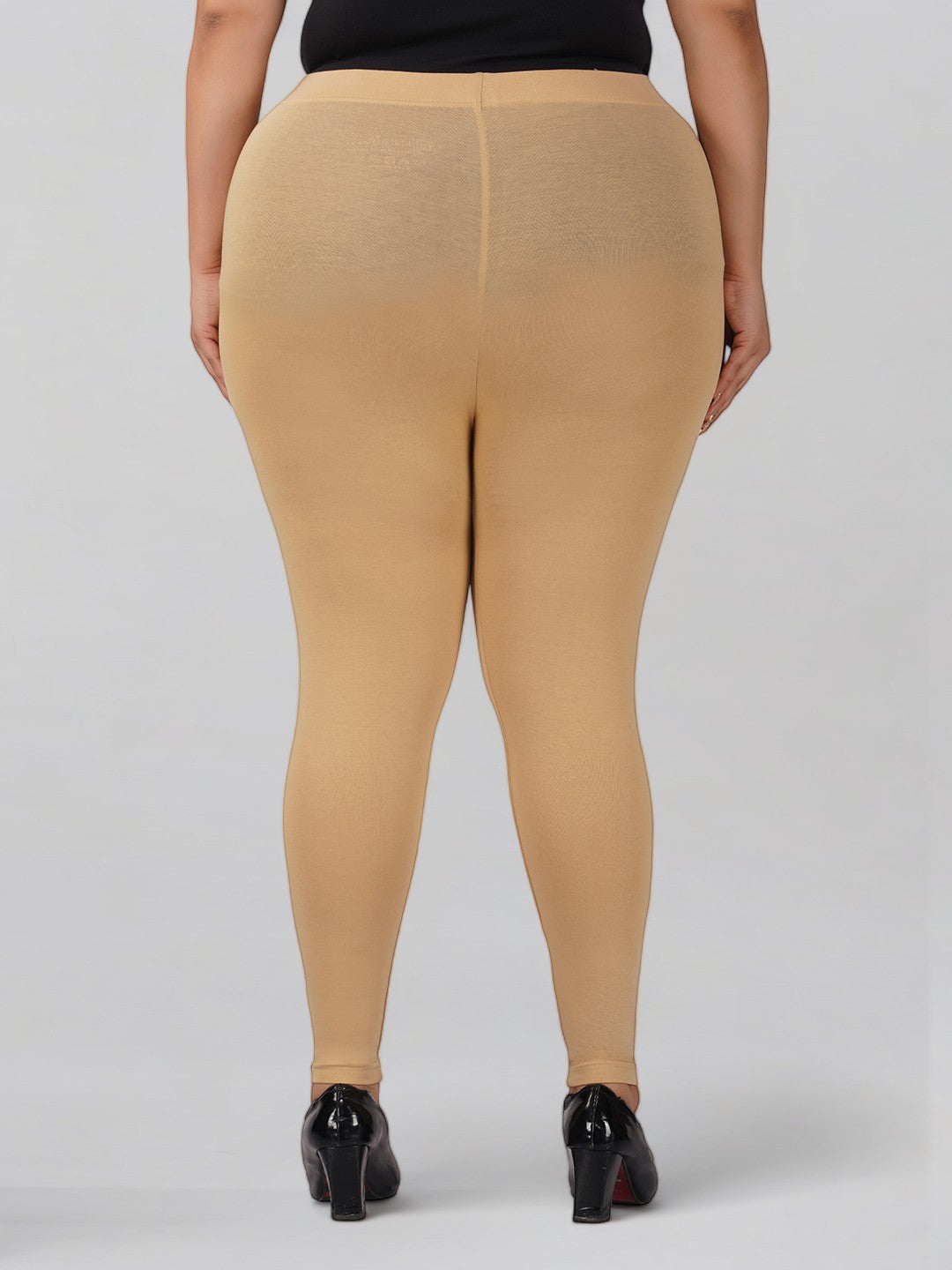 Skin Tone Plus Size Cotton Ankle Leggings