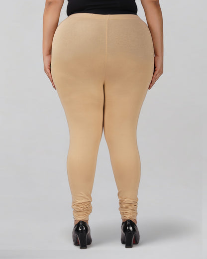 Skin Tone Plus Size Cotton Churidar Leggings