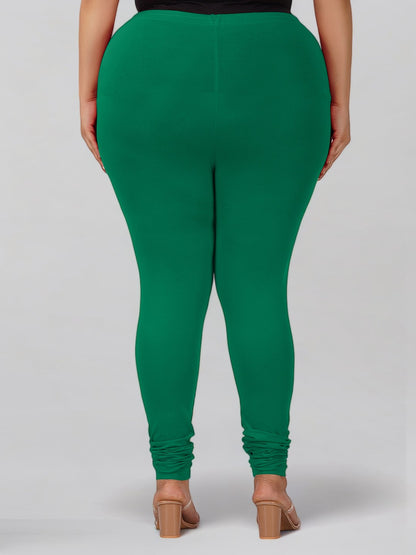 New Neon Green Plus Size Cotton Churidar Leggings