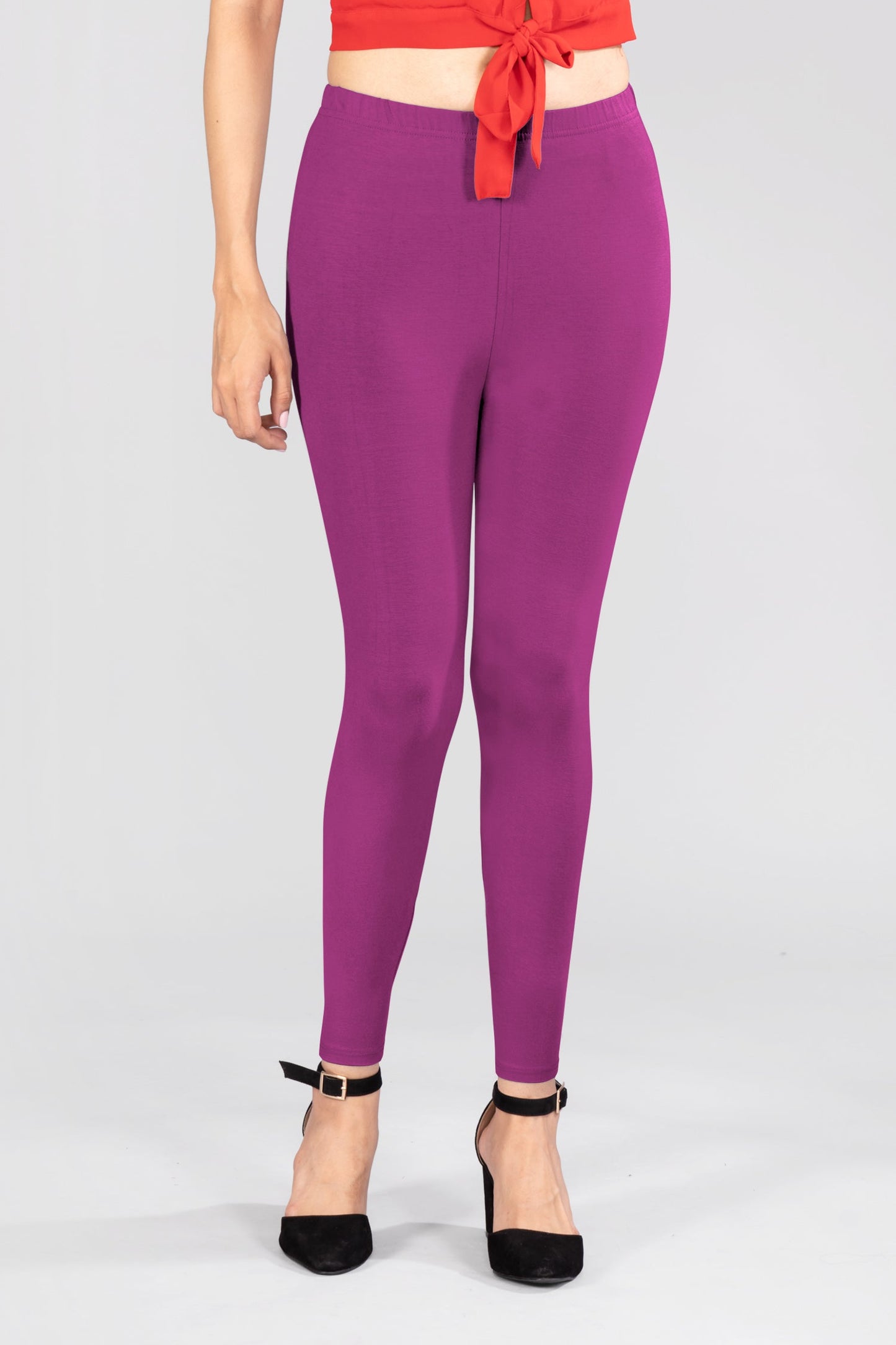 Purple Buzz Viscose Ankle Leggings